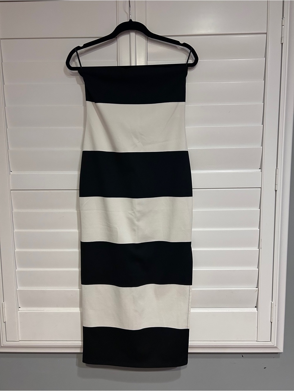 A New Day Striped Strapless Tube Dress Black White Size Small
